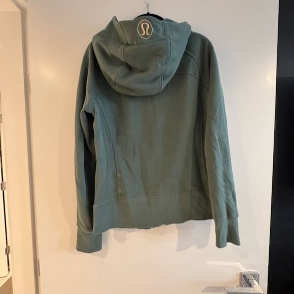 lululemon Scuba Full-Zip Hoodie Sz10 Green W/ Gold zpipper - Picture 3 of 8